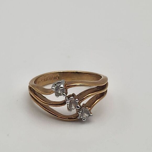 Vintage Joseph Esposite 14K Gold Filled 3 CZ Ring (4) - Picture 5 of 7